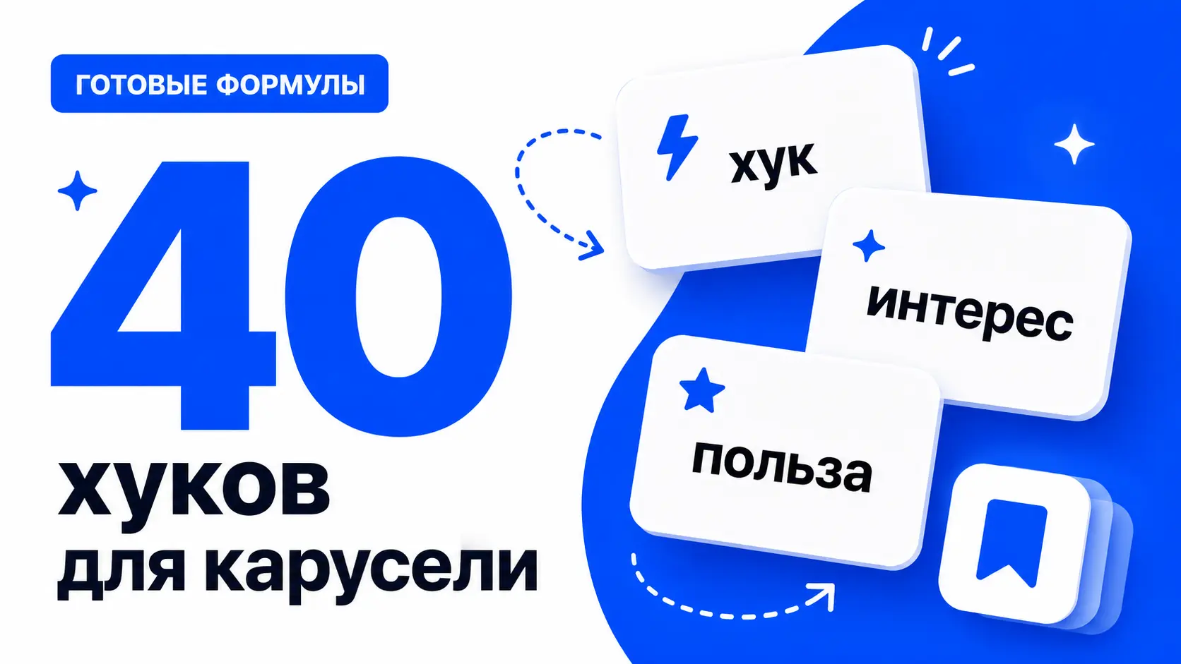 40 хуков для карусели и Reels — подставь тему и публикуй