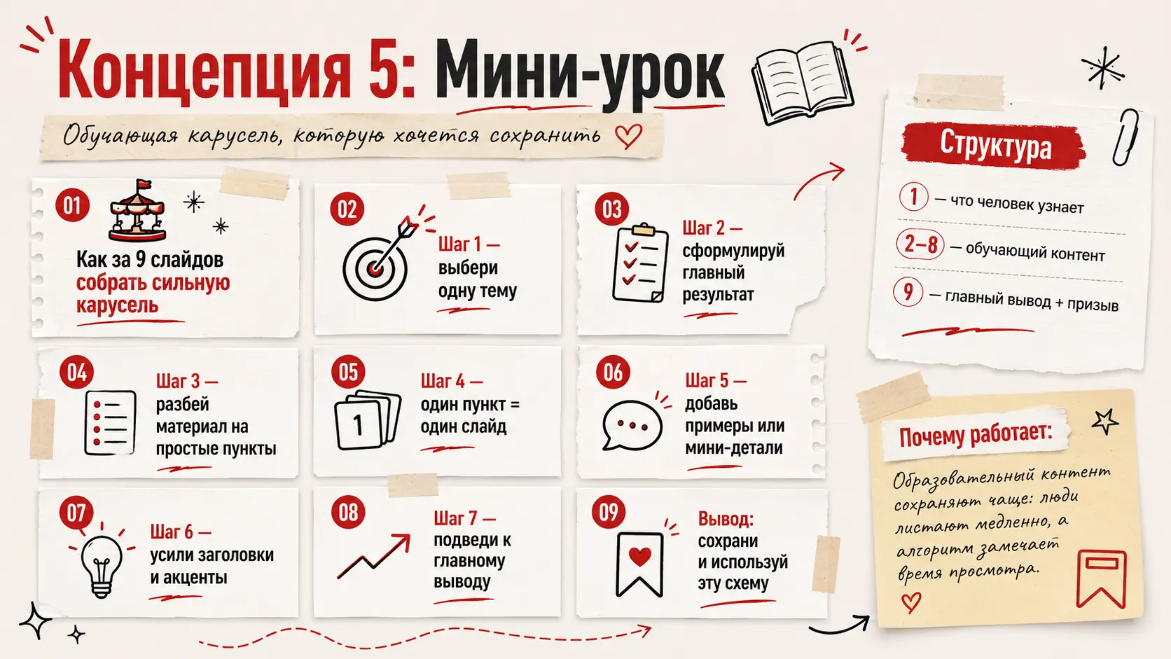 Карусель-мини-урок для Instagram — образец обложки с конкретным обещанием результата