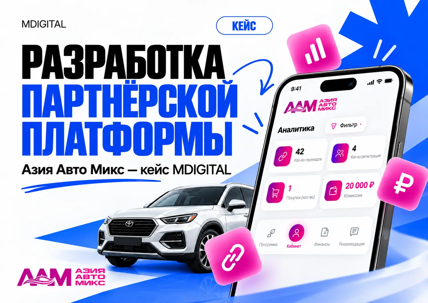 Разработка партнёрской платформы для Азия Авто Микс — кейс MDIGITAL